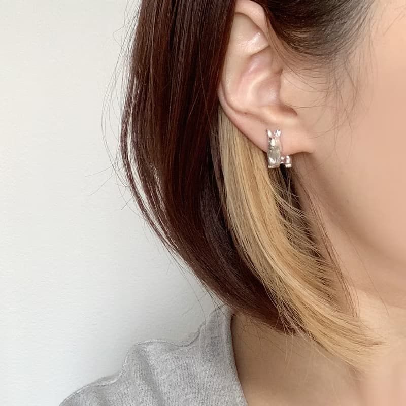 うさぎピアス ネザーランドドワーフ 片耳 / Silver