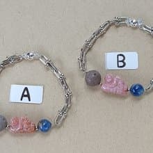 Six Cats 天然石 水晶 帶我去月球 設計款 白K金手鍊 手環 禮物