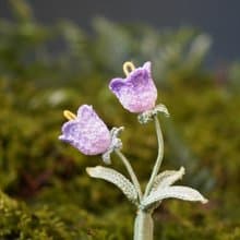 紫色漸變風鈴花 立體鉤織編織禮物胸針