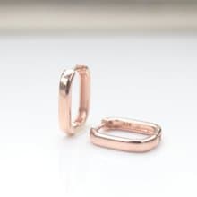 14K Square Thickness Lock Earring 方形厚金耳扣耳環