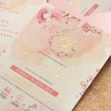 唯美浪漫日式櫻花水彩風格邀請咭喜帖