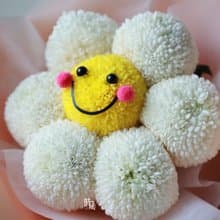 治癒系笑臉 乒乓菊 畢業 鮮花花束/限台中地區