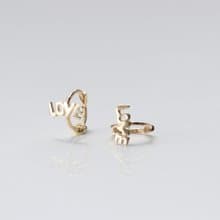14K LOVE耳扣耳環 (內徑 5mm) (單個) 洗澡免摘  不褪色