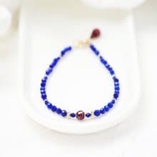 濃郁靛藍 頂級青金石手鍊 14K