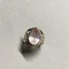 天然 粉水晶 戒指 尼泊爾 手工製 925純銀