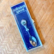 美國古董老物 OPEGON長春木圖騰把柄金屬製小湯匙