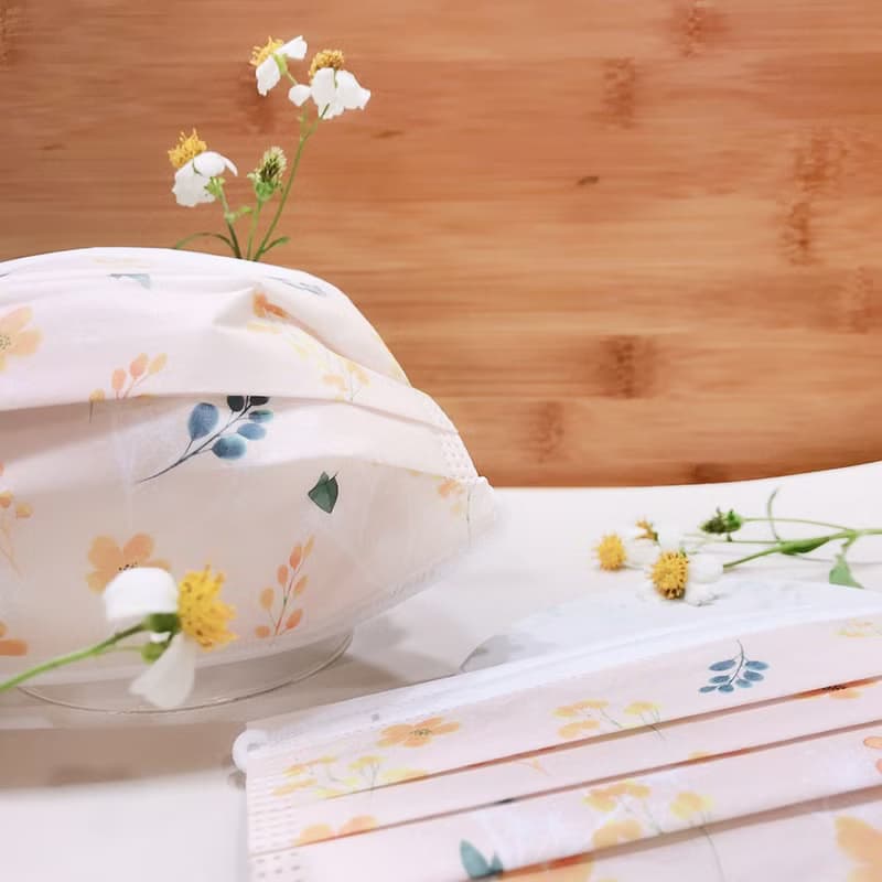 【無藏】柑橘色-小黃花/成人醫療口罩/5入裝/10入盒/50入盒裝/MD