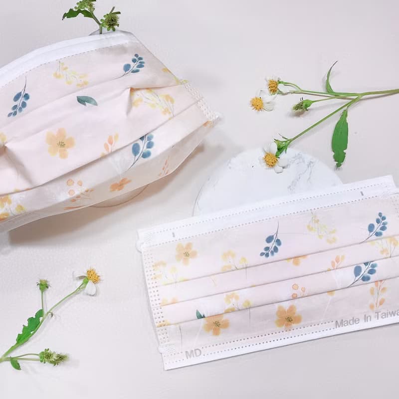 【無藏】柑橘色-小黃花/成人醫療口罩/5入裝/10入盒/50入盒裝/MD