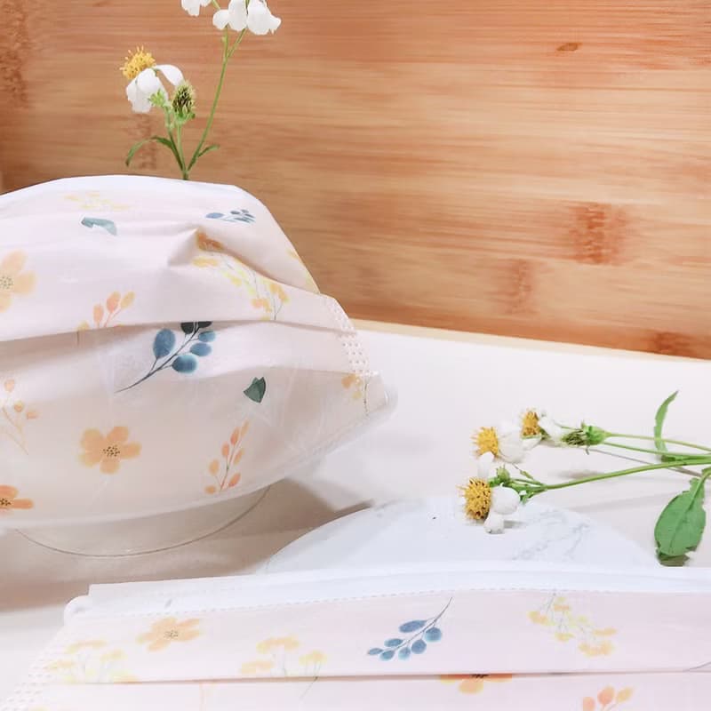 【無藏】柑橘色-小黃花/成人醫療口罩/5入裝/10入盒/50入盒裝/MD