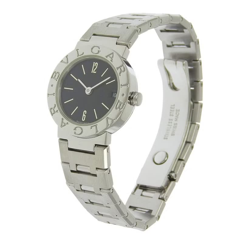【日本直送】ブルガリ BVLGARI Bzero1 腕時計 ビーゼロワン BB23SS SS クオーツ アナログ表示 ブラック文字盤 レディース【中古】