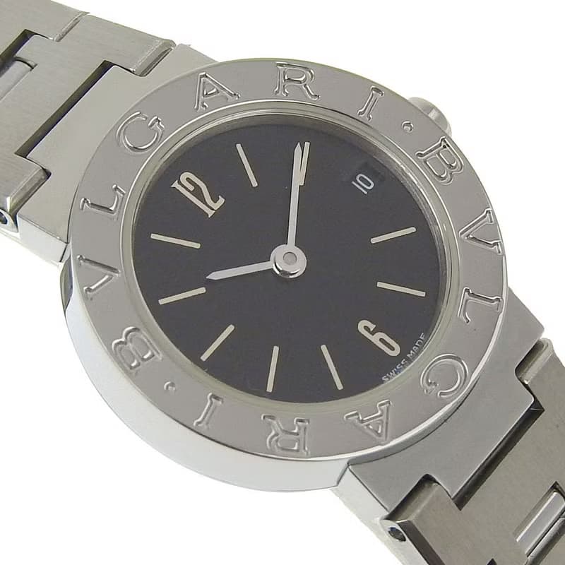 【日本直送】ブルガリ BVLGARI Bzero1 腕時計 ビーゼロワン BB23SS SS クオーツ アナログ表示 ブラック文字盤 レディース【中古】
