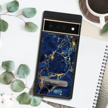 apbs Google Pixel 9/8/7/6系列 減震立架手機殼-大理石寶石藍