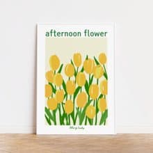 Art print/ Yellow Tulips / Flower Illustration poster A4 A3 A2