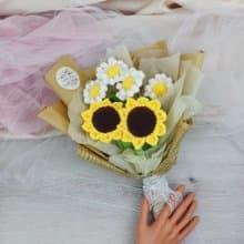向日葵手鉤花束 情人節禮物 生日禮物  畢業禮物 母親節禮物