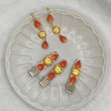 【玫泥手作】甜心獅糖葫蘆耳環/髮夾