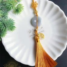 天然緬甸玉翡翠 平安扣 一世安樂 手機鍊 禮物 包掛 車掛