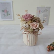 【粉色牛奶瓶永生花桌花】居家裝飾/新居賀禮/開幕賀禮/送禮