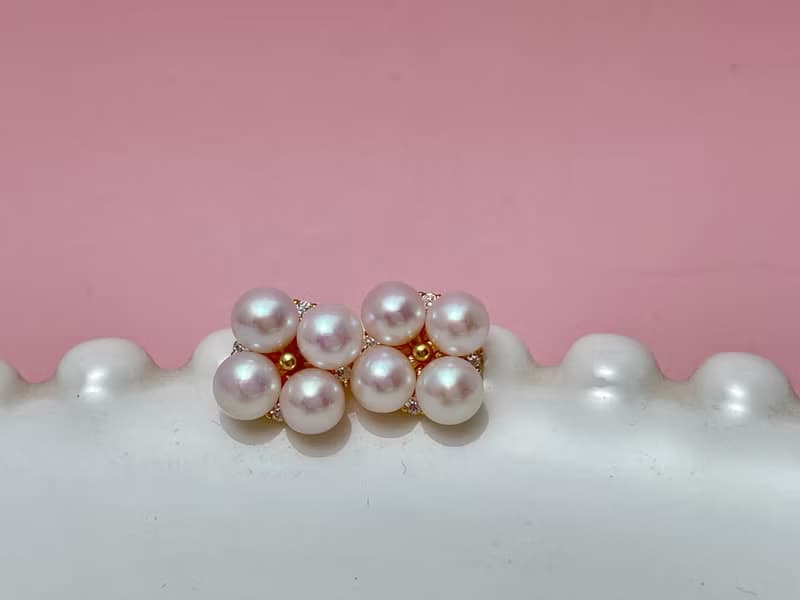 花朵 天然淡水珍珠 極光炫彩 四珠耳環