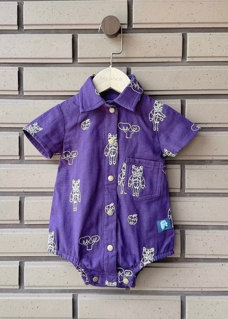 小川學刺繡熊  - 小紳士包屁