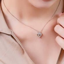 京華鑽石 18K金 輕珠寶鑽石項鍊 雙戴款 心戀系列II