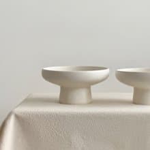 無光白 四吋高足缽