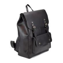 Black Leather Backpack for Men or Women, Genuine Leather, Premium Quality Bag.