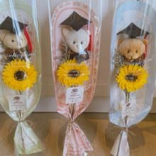 學士熊花束/畢業小花束/畢業花禮/香皂向日葵/幼稚園花束/畢業花