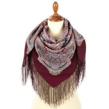 Authentic Pavlovo Posad Russian Shawl Scarf Soft 100% Wool 89x89 cm 1926-7