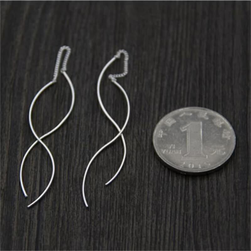 S925 Sterling Silver Wave Designer Women Ear Lines Simple Fashion Handmade Twist