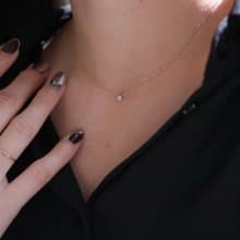 18K Tint Diamond Necklace 0.10 ct 六爪簡約鑽石項鍊