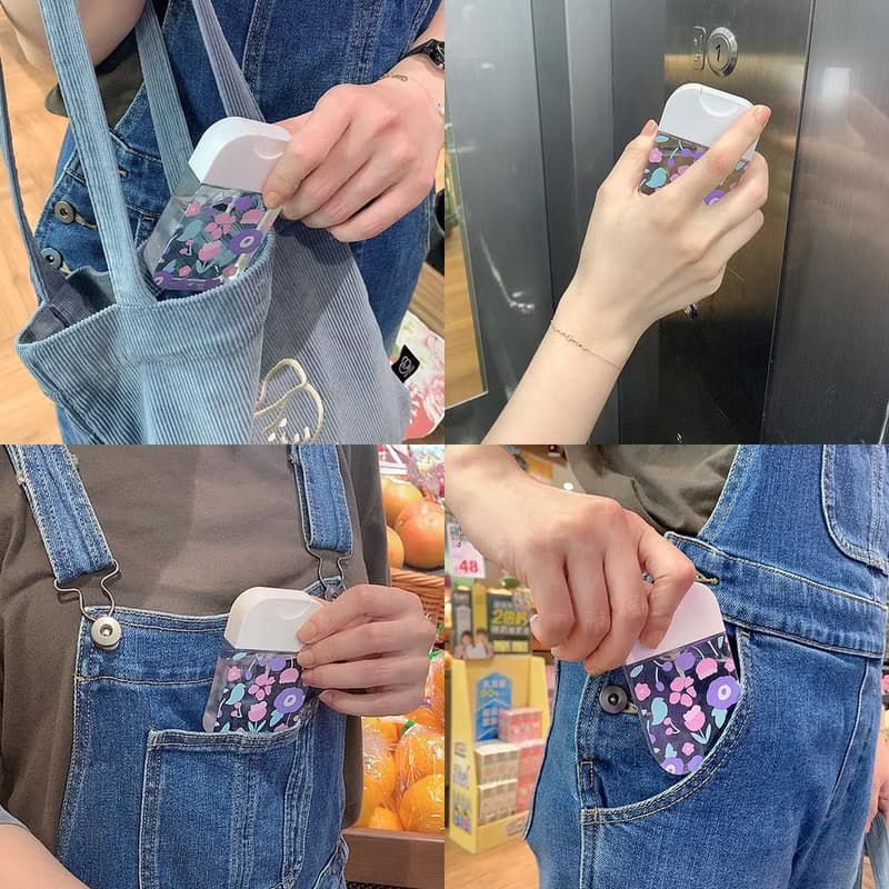 綠色圓點 酒精瓶 防疫用品 收納 分裝 卡片式 PU038