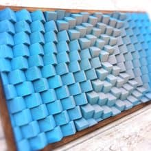 3D Wood Wall Art - Sky Blue Office Decor - Music Room - Acoustic Panel Diffuser