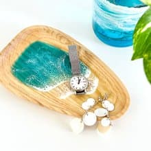 Triangular Wood Accessories Tray, Trinkets Dish, Wedding Gift, Home Gift