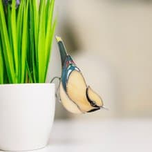 彩繪玻璃雪松 Waxving Bird 室內植物裝飾 送給朋友的可愛禮物 自