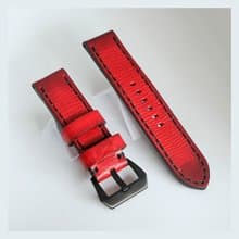 Watch strap, vintage model, genuine leather, Red, size 18 mm., 20 mm., 22 mm.,