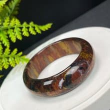 精品 南非彼得石手鐲 56MM 玉化高瓷貓眼山水壁畫風 辟邪招財助運