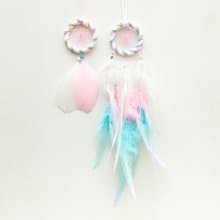 Diy材料包 捕夢網迷你版 5cm  - 棉花糖(不等比三色) 情人節禮物