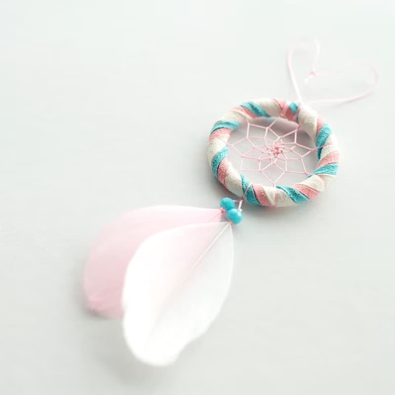 Diy材料包 捕夢網迷你版 5cm  - 棉花糖(不等比三色) 情人節禮物