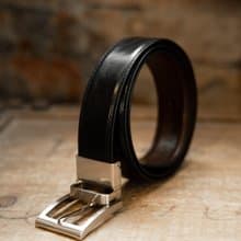 【聖誕節禮物】【送禮推薦】縫線商務雙面翻轉皮帶 黑/深咖啡