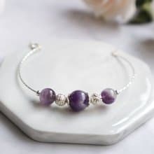 【Amethyst Series】原創DIY手環 夢幻紫水晶925純銀手鍊