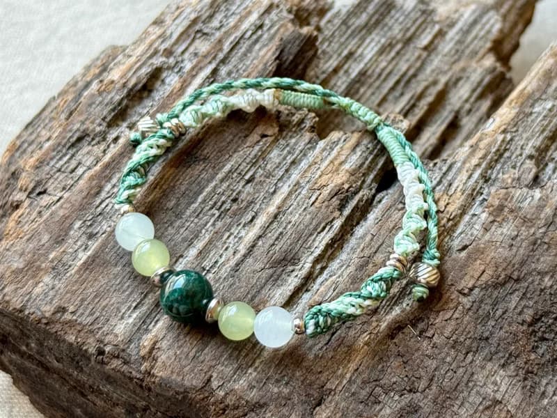 苒苒 / 綠磷灰 編繩 手鍊