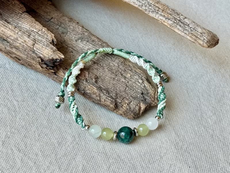 苒苒 / 綠磷灰 編繩 手鍊