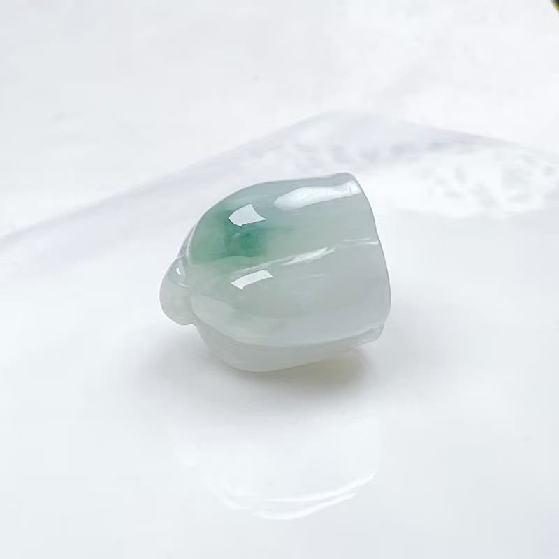 飄藍花翡翠蓮藕吊墜 | 天然緬甸A貨翡翠 |  送禮