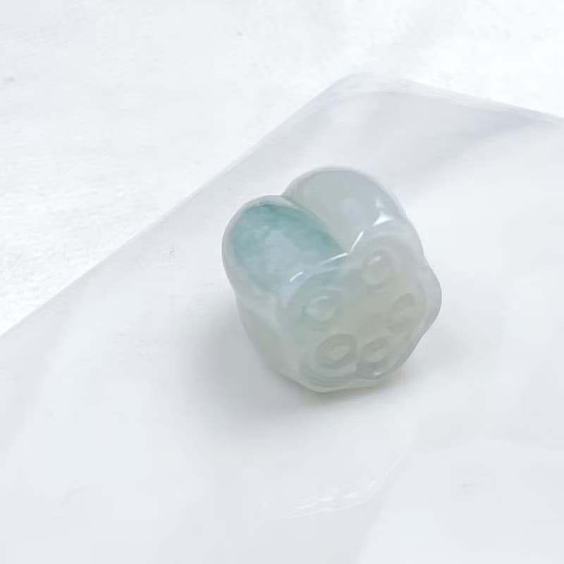 飄藍花翡翠蓮藕吊墜 | 天然緬甸A貨翡翠 |  送禮