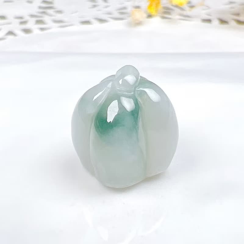 飄藍花翡翠蓮藕吊墜 | 天然緬甸A貨翡翠 |  送禮