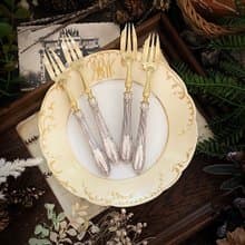 19世紀末 法國Louis XVI古典風格 純銀柄甜點前菜叉