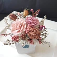 海藏設計│大人系煙燻粉。不凋花盆花花禮。婚禮小物