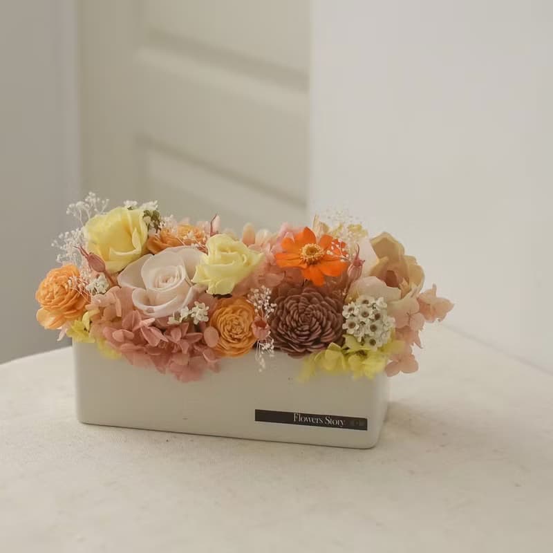 /長盆花禮/開幕花禮 喬遷 送禮 擺設 花盆 生日禮物 乾燥花永生花