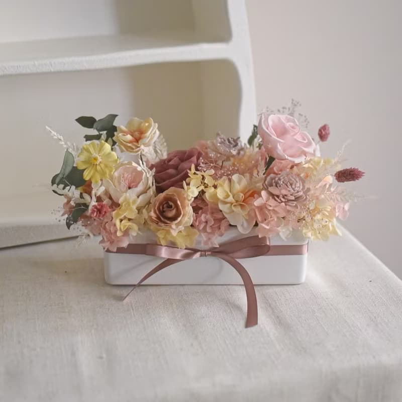 /長盆花禮/開幕花禮 喬遷 送禮 擺設 花盆 生日禮物 乾燥花永生花
