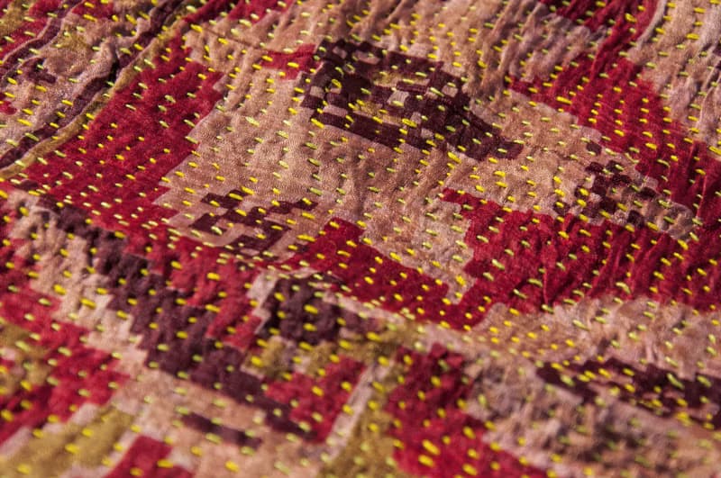 手工縫紗麗布絲巾/絲綢刺繡圍巾/印度絲綢刺繡絲巾-英國風花朵